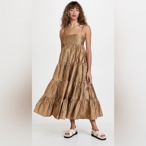 Scotch & Soda by Free People 
Metallic Seersucker Pinafore Maxi Dress